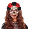 Simulated Flower&Skull Thin Side Headband Halloween Hair Hoop Fashion Women Wedding Party Photography Hairstyle Headwear