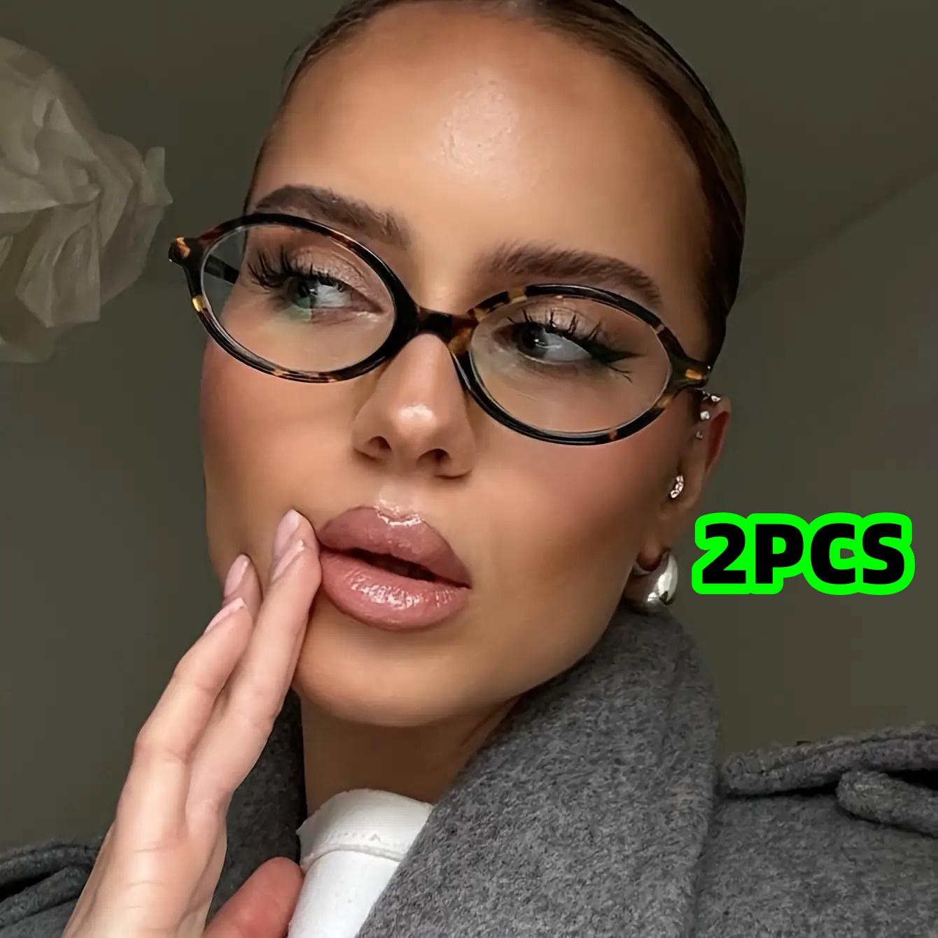 

2-Pack Leopard Print Oval Fashion Decorative Glasses Without Prescription, a Must-Have Fashion Item, Perfect for Daily Wear and Formal Occasion Leopard Print