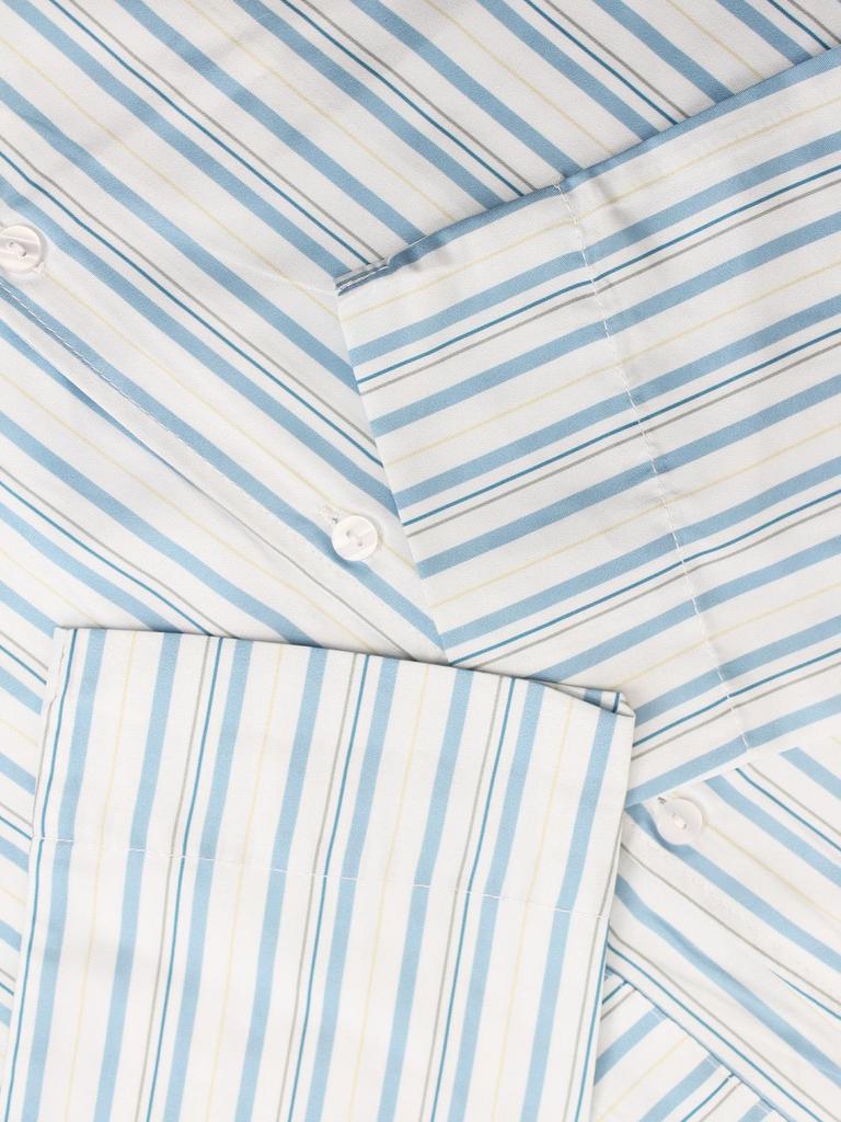 European & American Striped Shirt and Shorts Casual Suit - Women's Spring/Autumn Two-Piece Pajama Set