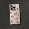 Clear Square Back Tube Case Protection For iPhone 16 ProMax 13 14 Pro Max 15 Plus 11 12 Anti-Oxygen,Multiple Strawberries Pattern Casing