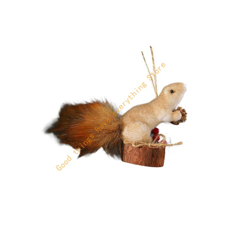 Christmas Tree Squirrel Hanging Ornament Artificial Squirrel Decoration For Christmas Tree Door Mantel Window Display 55KF