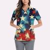 Women V Neck Short Sleeve Printed Scrub Top Nurse Uniform Shirt Comfortable Lightweight Fabric Loose Fit