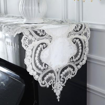 Piano Cover White Elegant Gold Velvet Table Flag Modern Piano Cloth Table Runner Embroidered Piano Covers European Lace Keyboard