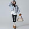 Short down cotton clothes fashionable fake two pieces student thickened versatile loose and thin bread clothes jacket women