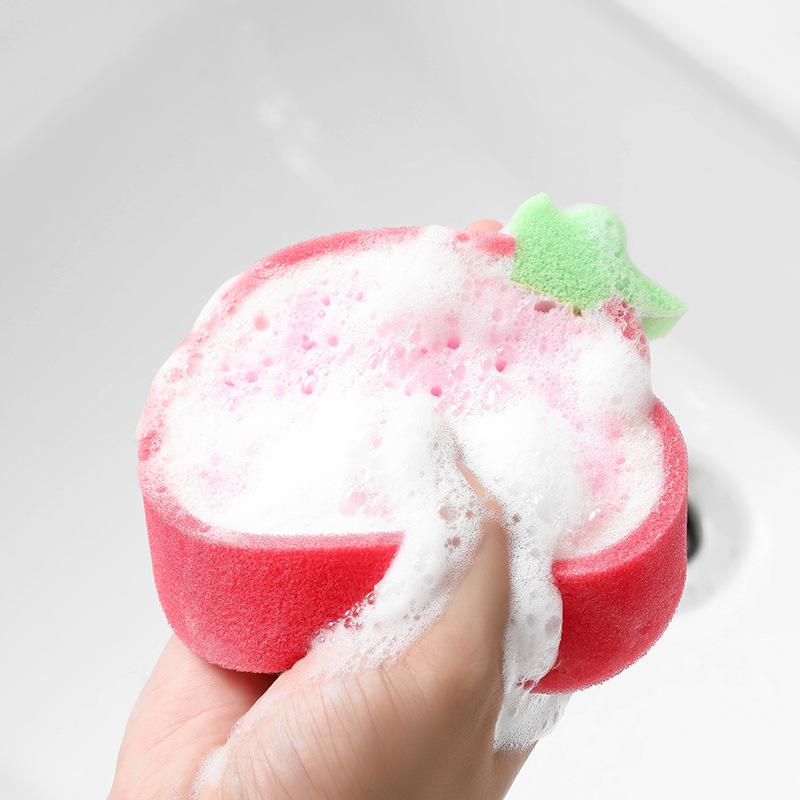 Fruit-Themed Thickened Sponge Scourer for Powerful Stain Removal and Degreasing.