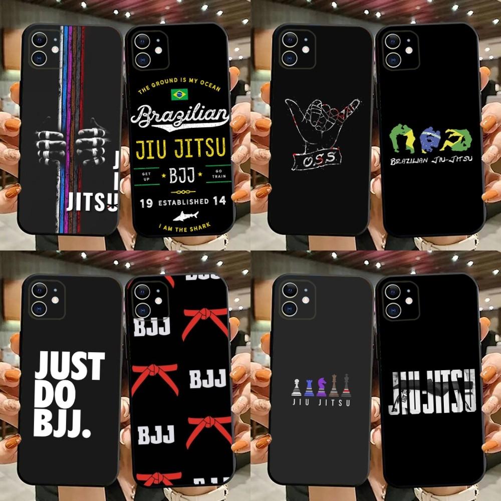 BJJ Brazilian Jiu Jitsu OSS Phone Case For iPhone 15,14,13,12,11,Plus,Pro Max,XS,X,XR,SE,Mini,8,7 Soft Silicone Black Cover