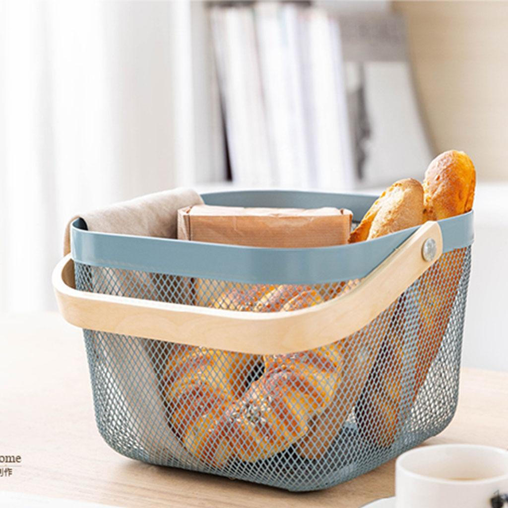 

Mesh Storage Basket Toiletries Cosmetics Shower Gel Bins Bathroom Organizer Haze Blue