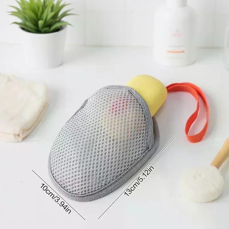 1 PCS Bath Cleansing Foaming Net Double-Sided Square/Oval Soap Bag Body Exfoliating Scrubber Sponges Bathroom Mesh Soap Pocket
