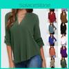 Stilvolles Damen Casual Langarm V-Ausschnitt T-Shirt Pullover Tunika Bluse Optionen
