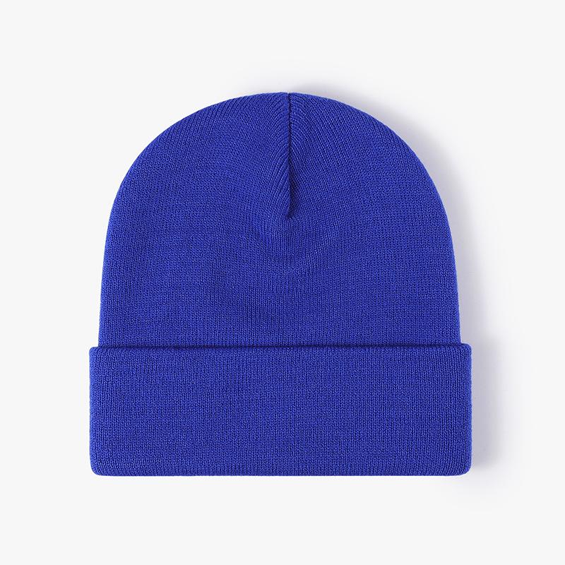 Unisex Winter Warm Ribbed Knitted Hat Acrylic Beanie with Custom Logo Digital Printing Solid Color and Cuffed Design