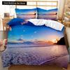 Beach Duvet Cover Set Summer Ocean Bedding Set Hawaiian Marine Sea Waves 3D Print Starfish Polyester Comforter Cover Queen King