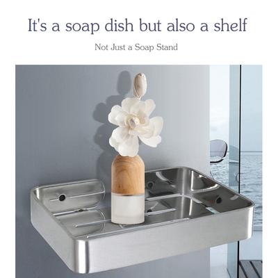 Stainless Steel Soap Dish Drain Soap Holder for Shower Soap Rack for Bathroom Kitchen Bath Tub