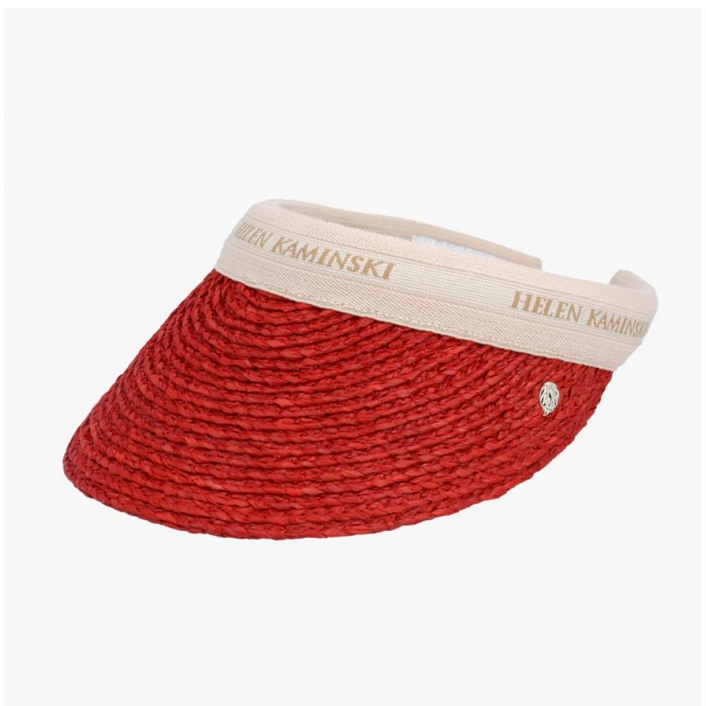 Helen Kaminski Bianca 8 Tropical Natural Logo Visor Sun Cap