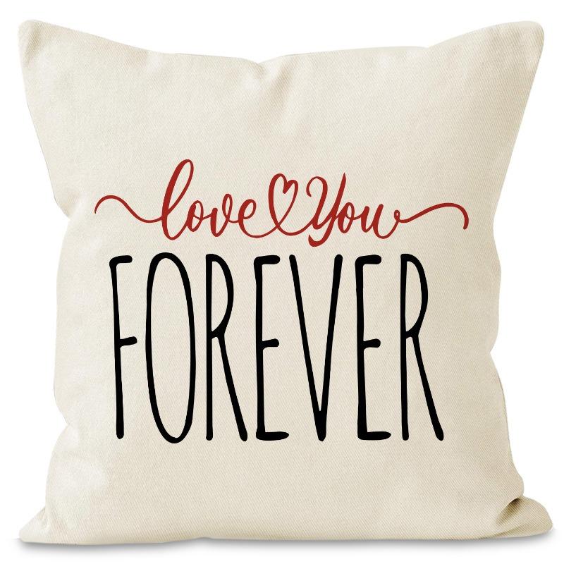 Valentine'S Day Car Gift Printed Home Decor Pillowcase Bedroom Living Room Sofa Decoration Polyester Cushion Cover With Zipper