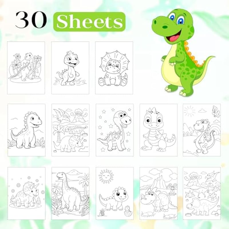 

Glun Dinosaur Theme Colouring & Scratch Book With Colour Pencils & Scratch Stick, Art And Craft Drawing Colour Book Set 0