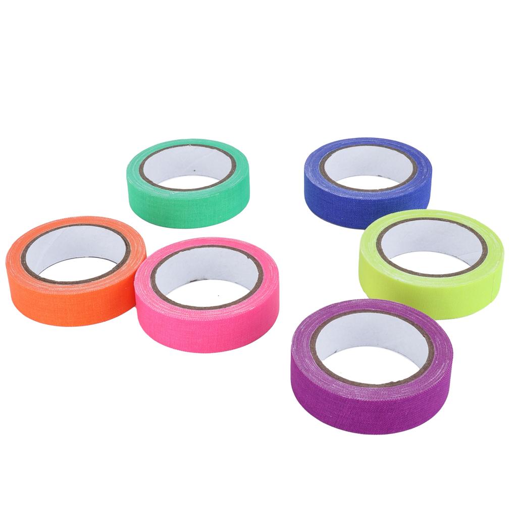 6Pcs Adhesive Tape 6 Color Fluorescent UV Cotton Cloth Tape Stage Performance Prop