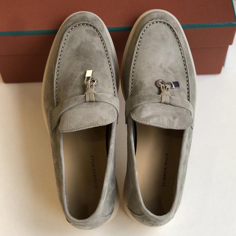 Europeiska & Amerikanska Mockasiner i Kohud - Mjuk Sula Brittisk Stil Slip-on Dam Casual Skor