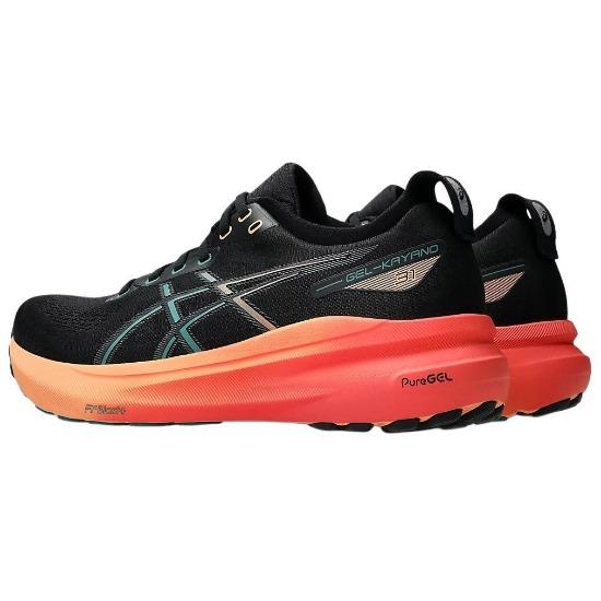 Asics Gel Kayano 31 Largo Nero Lago Piovoso Arancione Scarpe da Ginnastica Uomo 1011B869-004