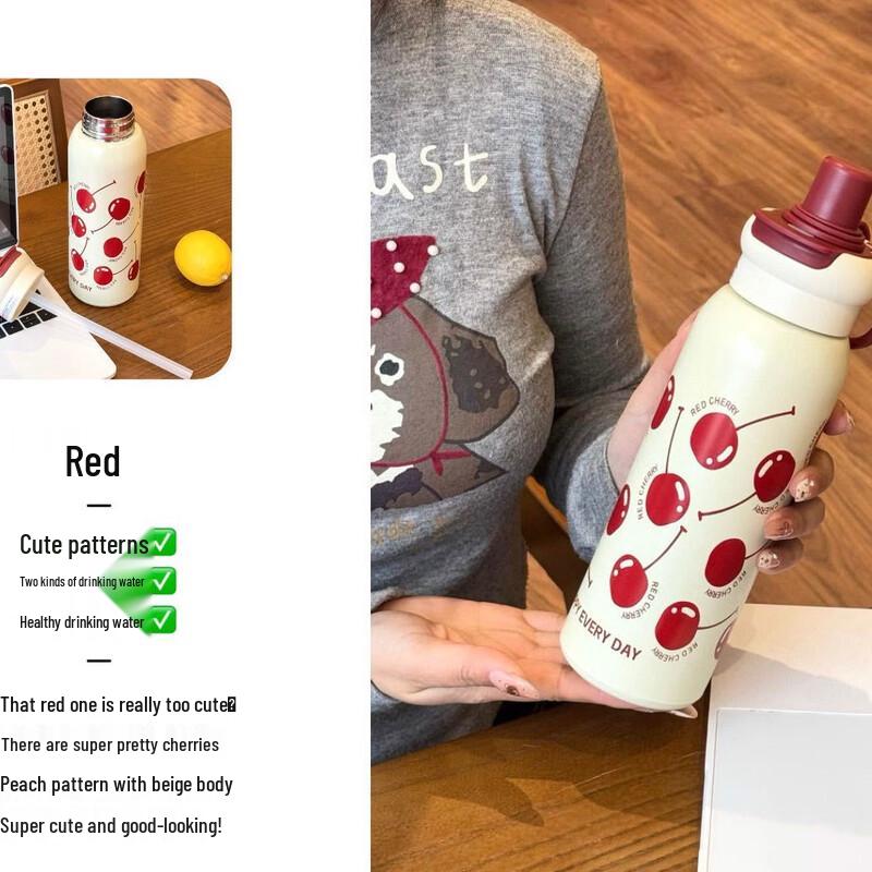 Portable Cartoon Dual-Use Insulated Water Bottle
