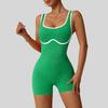 Women's Fashionable Solid Color Round Neck Tight Back Yoga Suit Yoga Jumpsuit