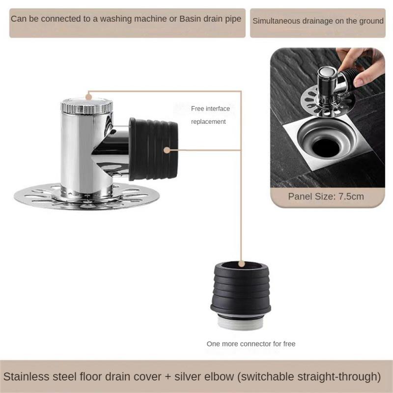 Washing Machine Floor Drain Adapter Anti-overflow Bathroom Pipe Sewer Connector Dishwasher Drain Deodorant Sealing Ring Adapter
