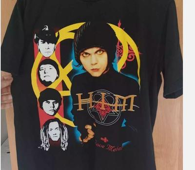 HIM Band T-Shirt schwarz Unisex Baumwolle   HIM Shirt