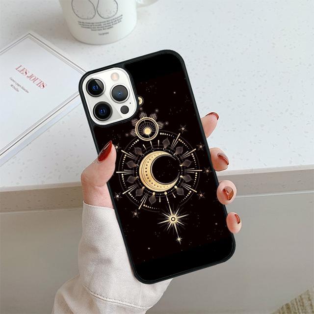 Vintage Moon and Sun Stars Phone Case For iPhone 17 Air 13 12 14 15 16  Cover For Apple Pro Max 6S Plus Coque