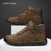 Fashion Golden Sapling Casual Men's Boots Retro Leather Winter Shoes for Men Classics Outdoor Trekking Shoe Leisure Tactical Work Boot