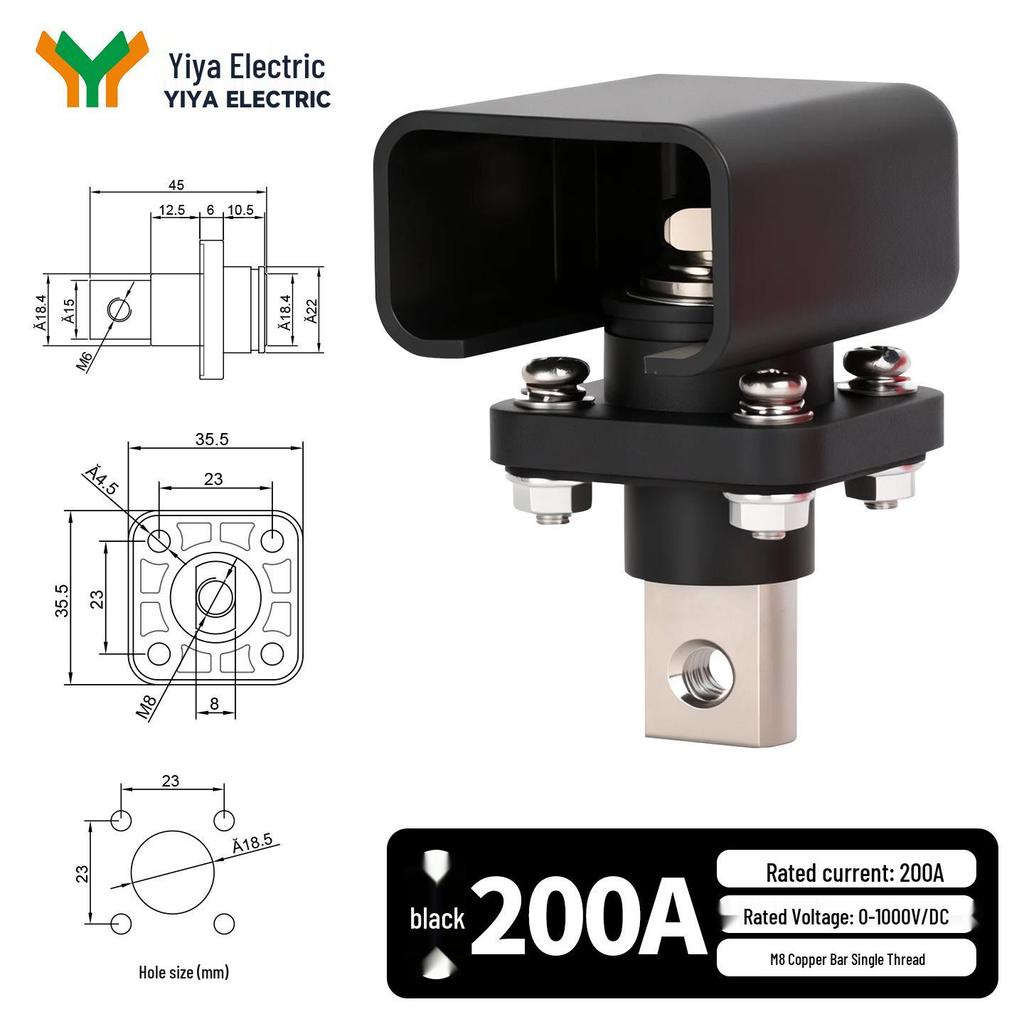 200A Copper High Current Square Terminal Block for Energy Storage Batteries