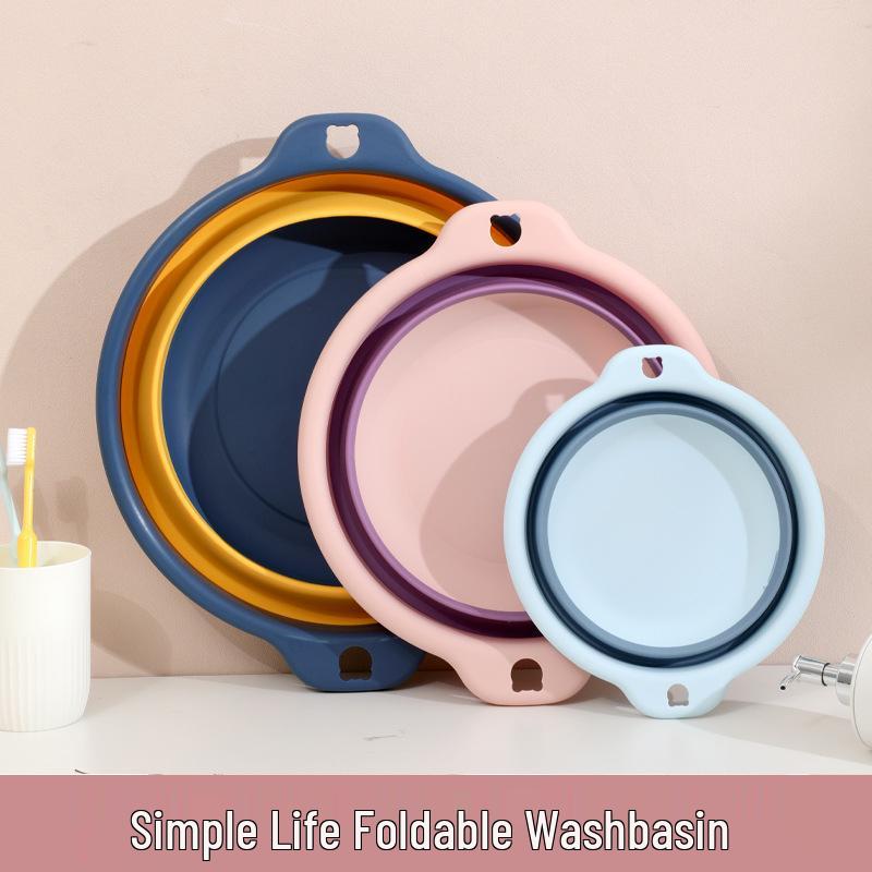 Portable Folding Washbasin: Large Plastic Basin for Students, Children, Dorms & Laundry