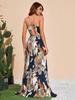 Tropical Print High Slit Strap Dress - European & American Style