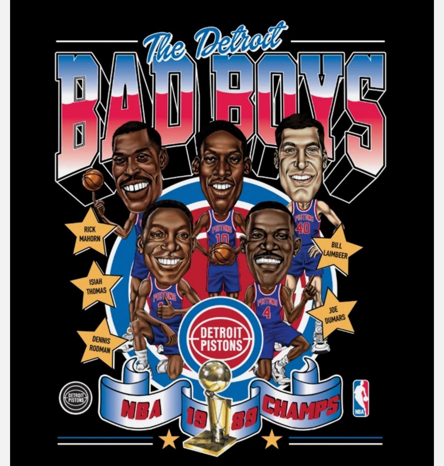 Isiah Thomas Dennis Rodman Rick Mahorn black T-shirt S-5Xl S