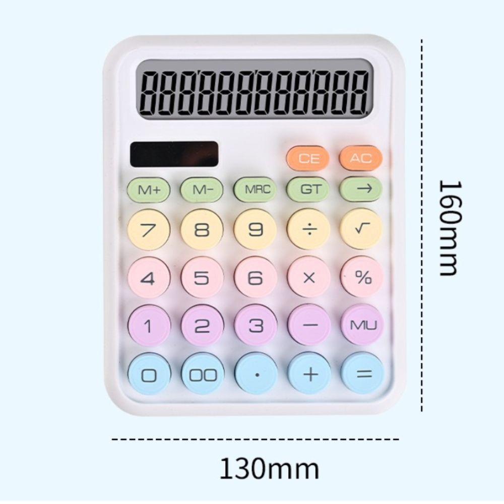 Cute 12 Digits Mechanical Switch Calculator Big Buttons Large LCD Display Calculators Desktop Desk Calculator Teachers Students