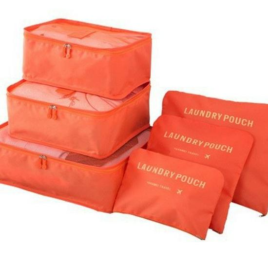 6-Piece Oxford Travel Set: Large Capacity Bag, Underwear & Bra Organizer, Shoe Bag