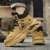 Męskie Casualowe Sneakersy High-Top na Jesień/Zimę Gruba Podeszwa Antypoślizgowe Trwałe Buty Robocze Outdoorowe Buty do Pieszych Wędrówek Sportowe Rekreacyjne