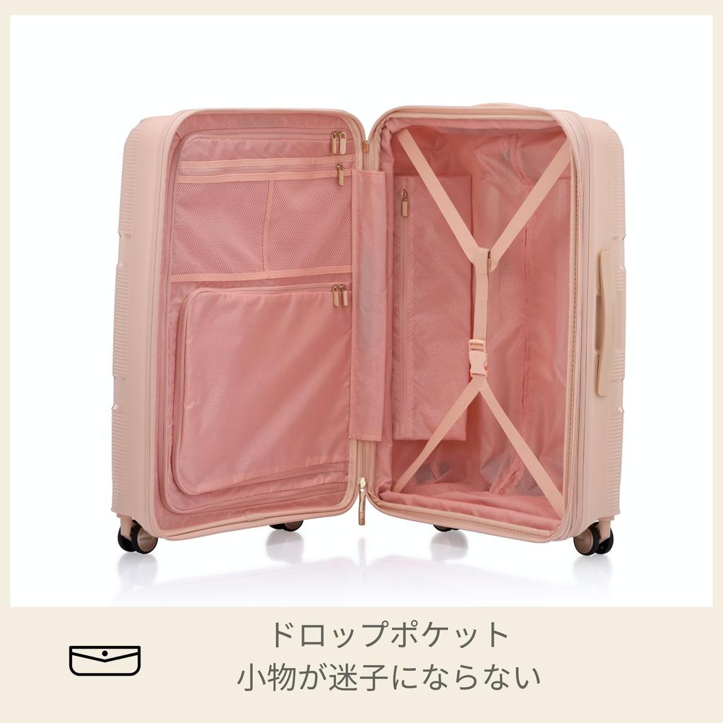 American Tourister Instagon Spinner 55/20 Expandable Suitcase, TSA Carry-on Approved, 35/42L, 55cm, 2.8kg, New Model - Peach Blossom