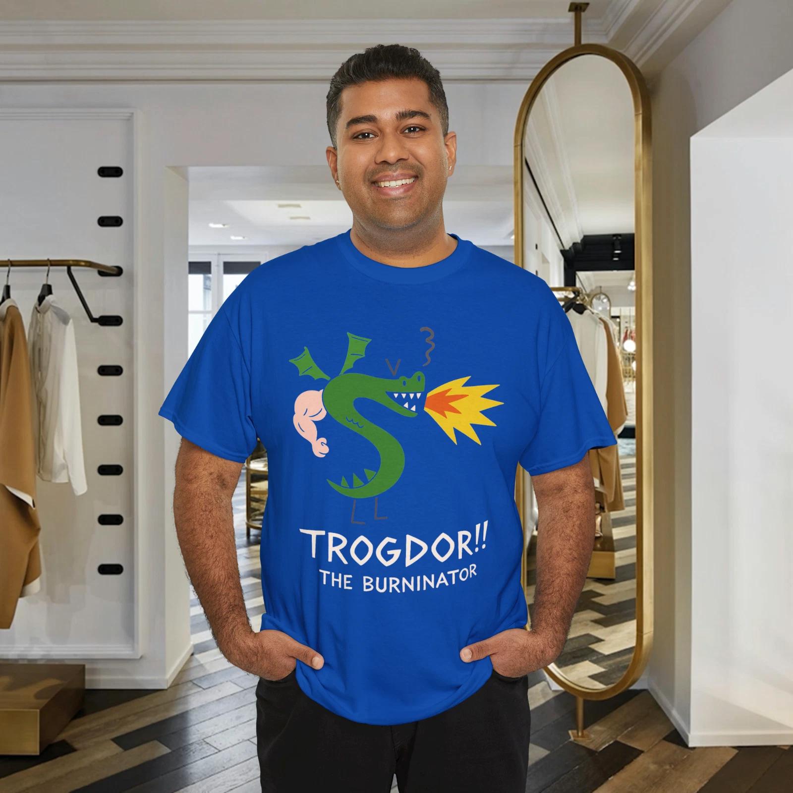 Trogdor The Burninator Funny Dragon Meme Graphic T-Shirt XL