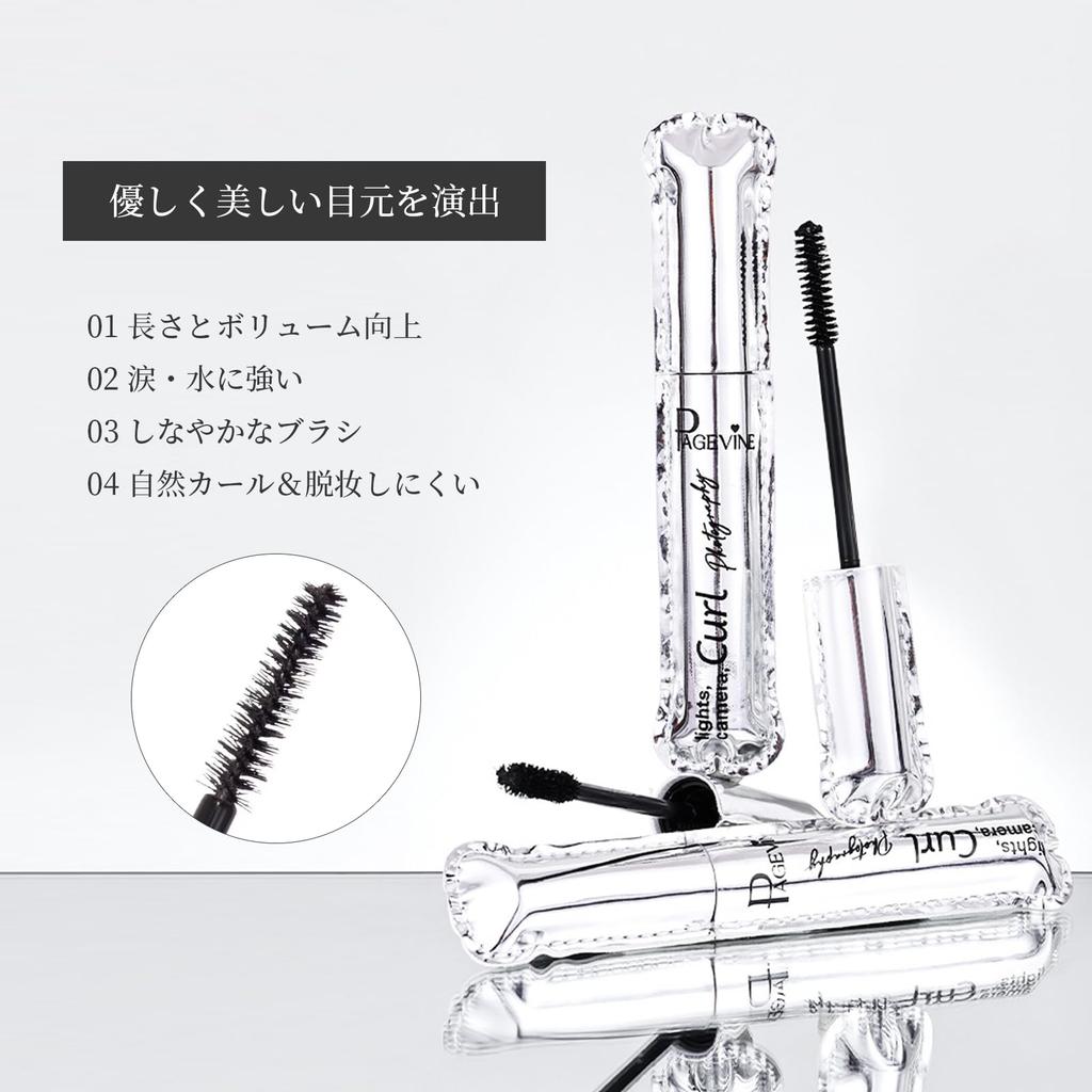 Eyelash Mascara, 3D Curl Long-Lasting, Black, Quick-Drying, Waterproof, 360-Degree Rotating Screw Brush, Naturally Dense and Longer Lashes, Eyelash