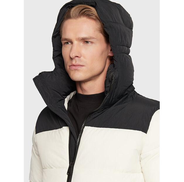 Winter Jacket Calvin Klein Crinkle Color Block K10K110337 Ecru Regular Fit