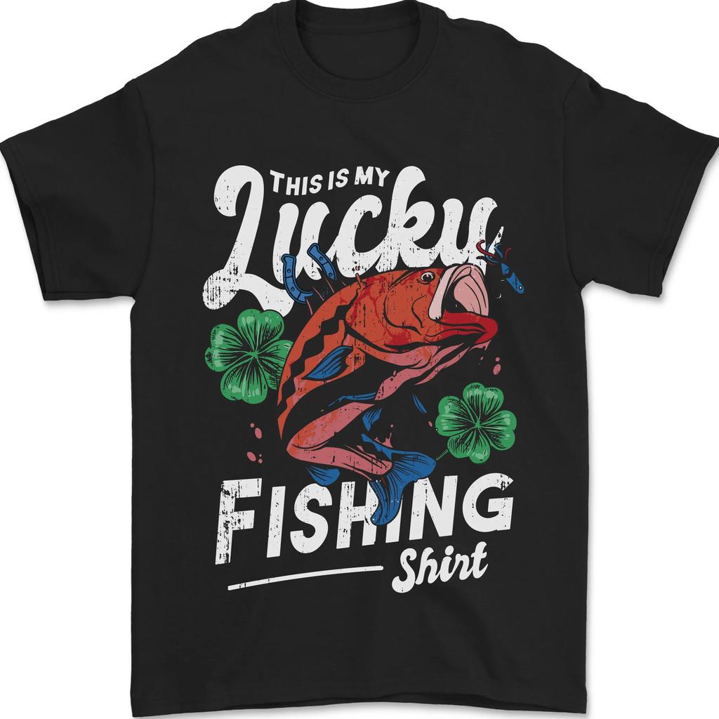 This Is My Luck Fishing Fun Fisherman Men's 100% Cotton T-Shirt-