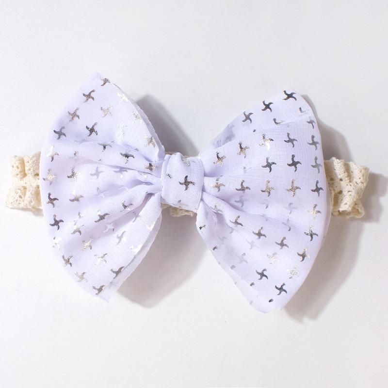 

New baby headband, cute star bow children s headscarf, thin lace baby hair accessories
