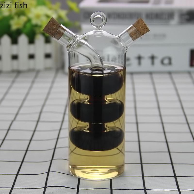 

Kitchen Supplies 2-in-1 Double Layer Glass Oil Pot Vinegar Pot Soy Sauce Bottle Spice Bottle Storage Bottles Seasoning Bottles