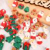 Christmas Resin Ornament Cute Santa Gingerbread Man Hanging Pendant for DIY Craft Jewelry Keychain Xmas Tree Decorations