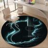 1PC Guitar Waves Office Round Area Rug, Mat Suitable For Office, Under Office Chairs Bedroom Living Room Home Decor, Room Deco