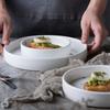 Pure White Strengthen Porcelain Serving Plate Round Western Steak Tray  Snack Cake Dessert Flat Dinner Plate For Family El