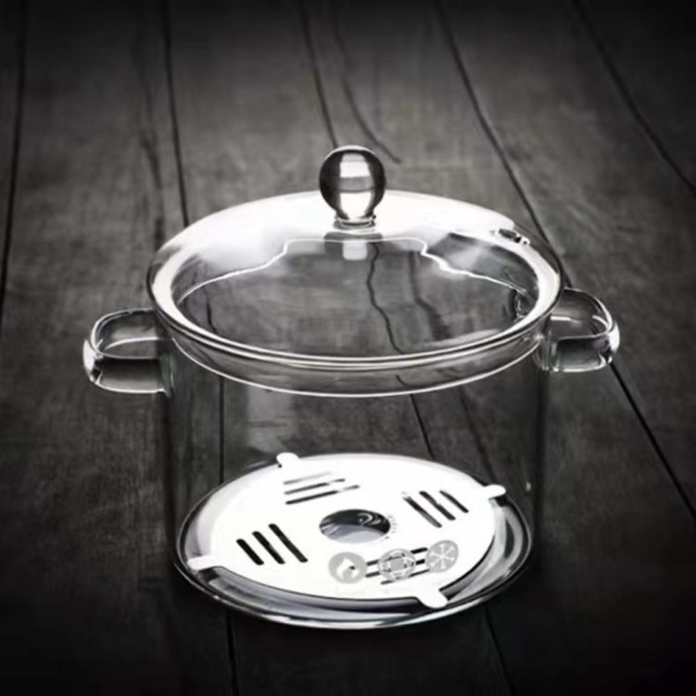 Mit Griff Glas Schmortopf Suppentopf Schüssel Hochborosilikat Klar Kochtopf Induktionsherd Gas