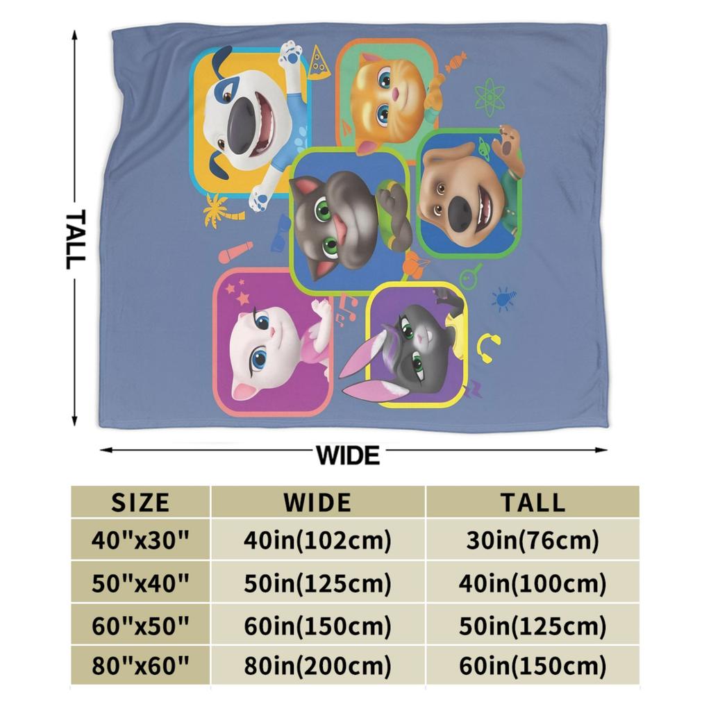 New T-Talking T-Tom And F-Friends Blanket Lightweight Thin Fleece Cozy Throw Blankets Machine Washable