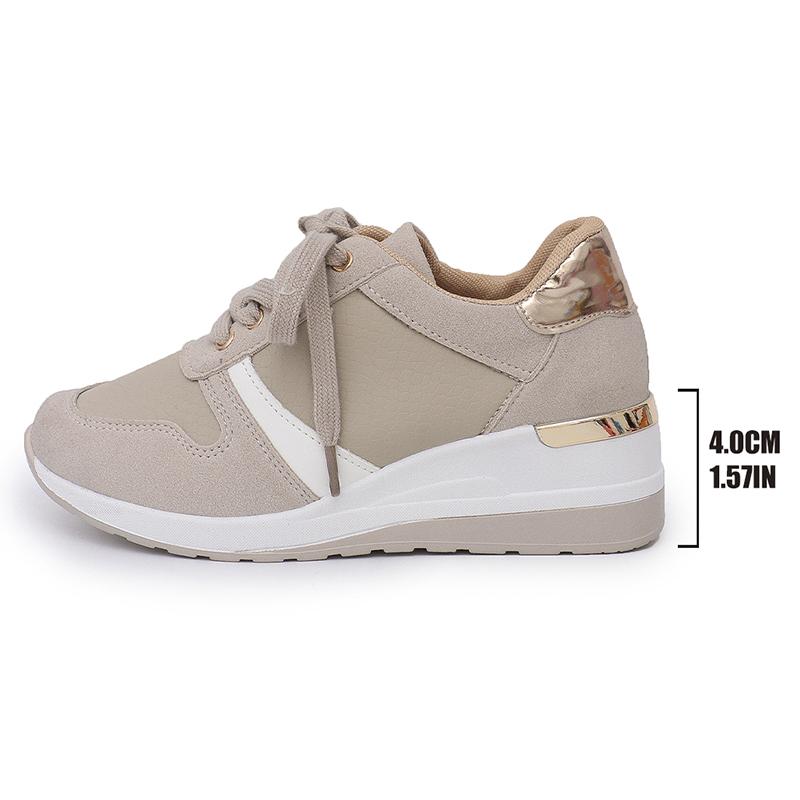 Fashion Women's Fashion Chunky Sneakers Lace Up Platform Casual Sports Shoes Woman Lightweight Non Slip Wedges Walking Shoes Plus Size
