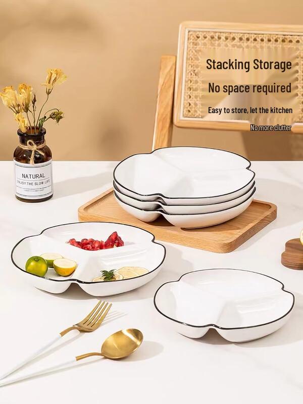Wuhe Nordic Ceramic 8-inch Divided Plate Set