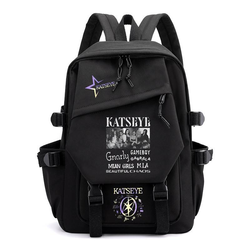 

Korea Pop Stars KATSEYE Printed Backpack Student School Waterproof Canvas Nylon Bag